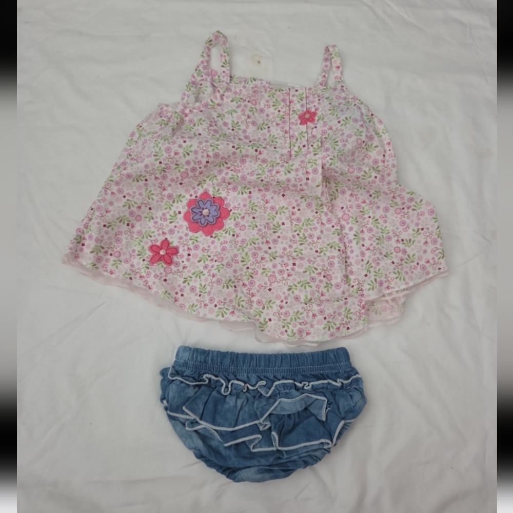 Marshall infant girl 12m (2 piece) pink floral outfit #HM1